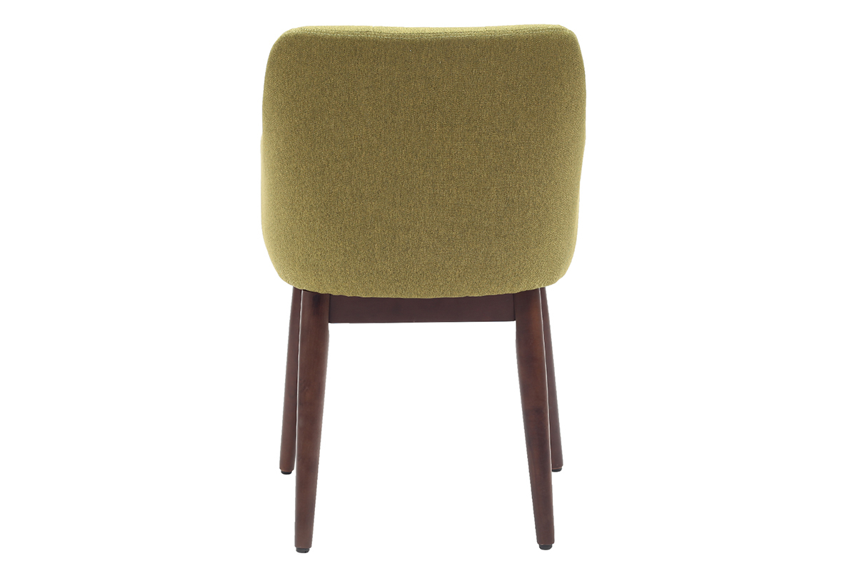 Silln escandinavo tejido verde y patas madera lote de 2 BALTIK