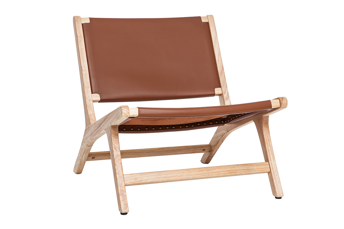 Silln tnico marrn de madera BONDI