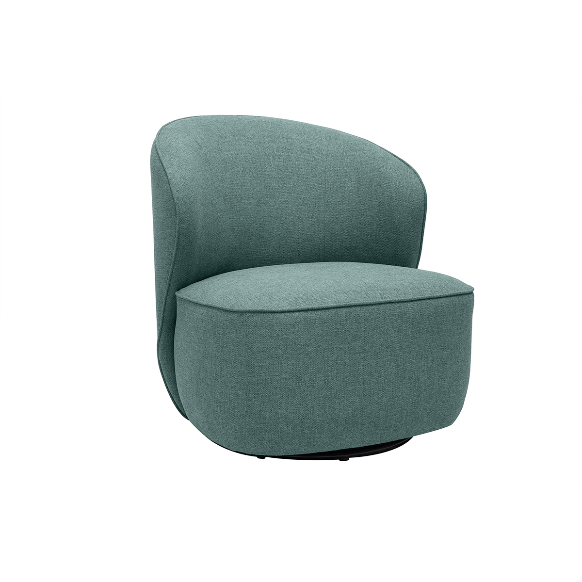 Sillón giratorio de diseño de tela verde grisáceo AMBER