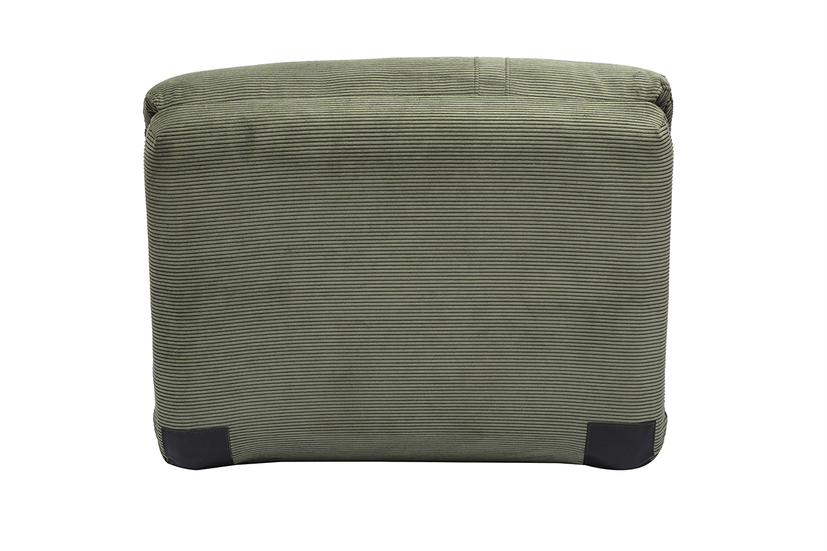 Silln individual convertible en terciopelo verde kaki SPENCER