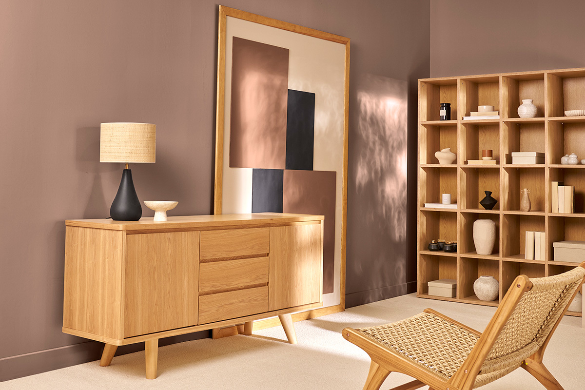 Silln lounge de madera de teca maciza y cuerda trenzada SUMBA