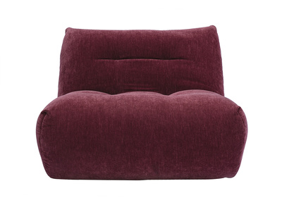Sill&oacute;n lounge de tela efecto terciopelo ciruela BUMPY