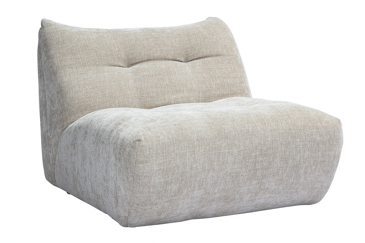 Silln lounge de tela efecto terciopelo texturizado en color topo BUMPY