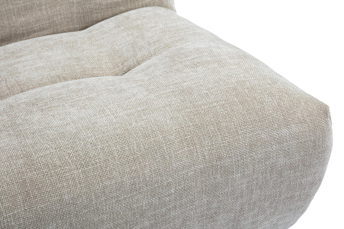 Silln lounge de tela efecto terciopelo texturizado en color topo BUMPY