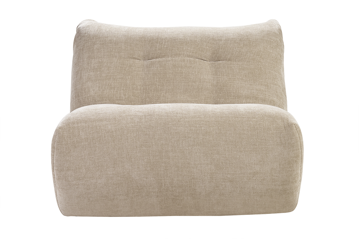 Silln lounge de tela efecto terciopelo texturizado en color topo BUMPY