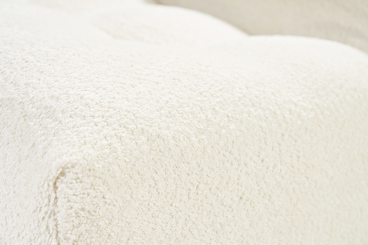 Silln lounge en tela boucl blanco roto BUMPY