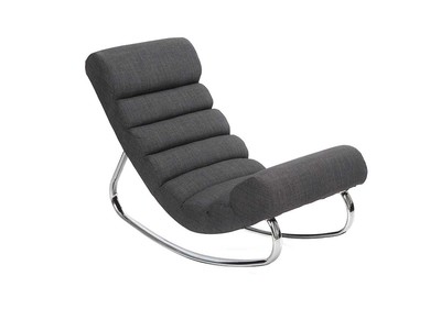 Sill&oacute;n mecedor de dise&ntilde;o tela gris TAYLOR