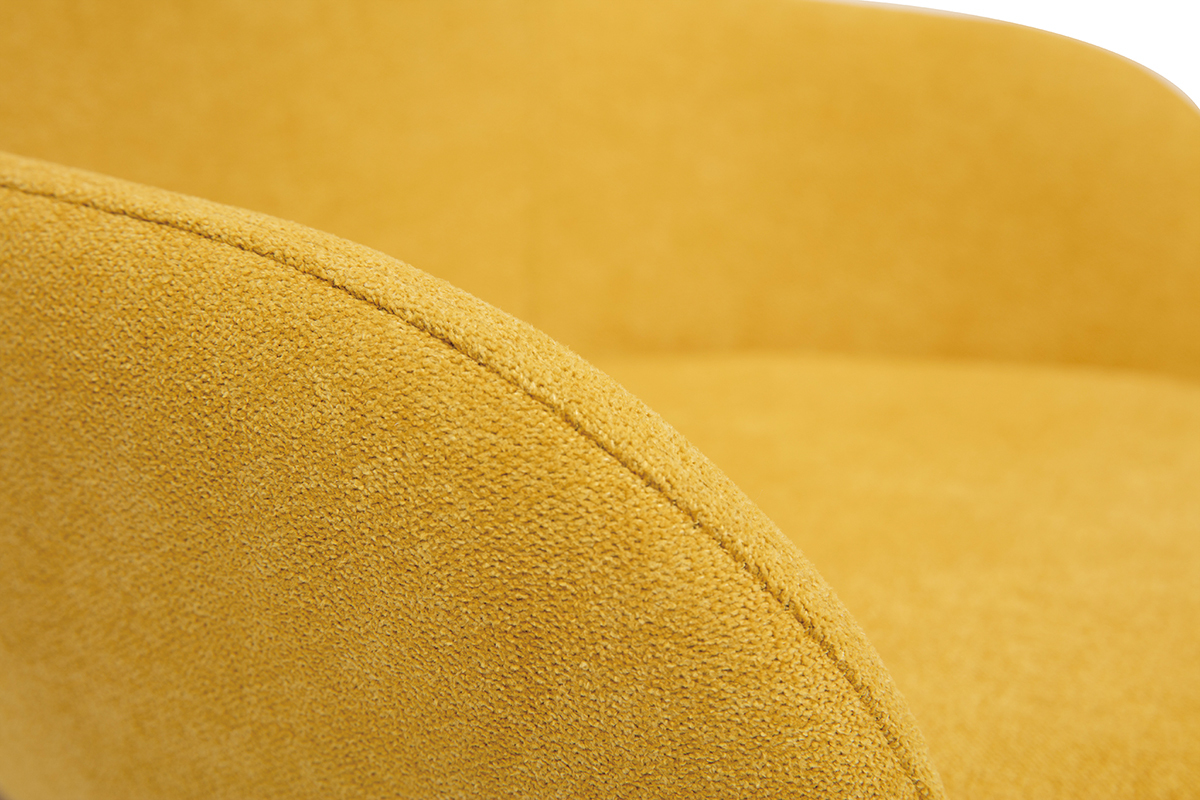 Silln mecedora infantil terciopelo amarillo patas metal y madera JHENE