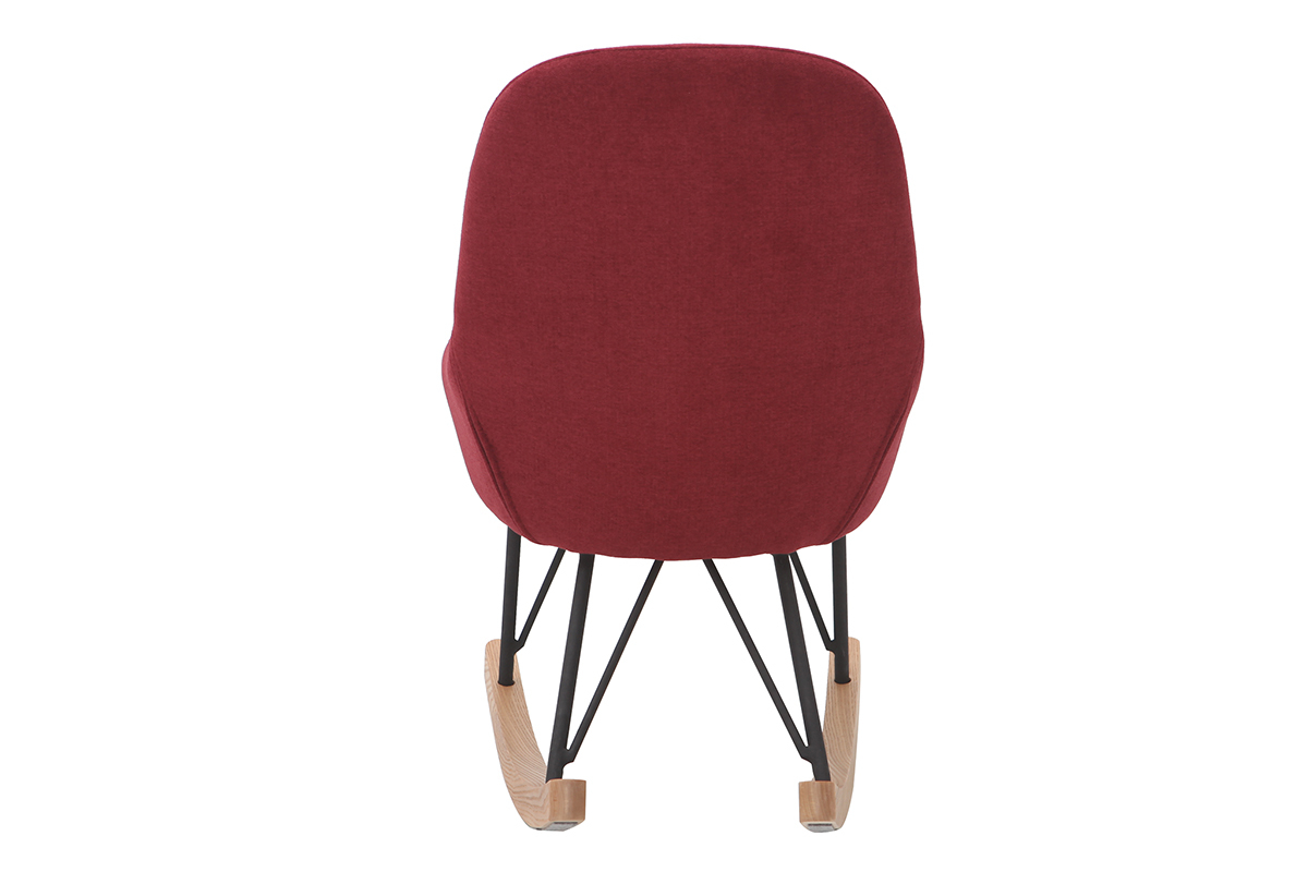 Silln mecedora infantil terciopelo burdeos patas metal y madera JHENE