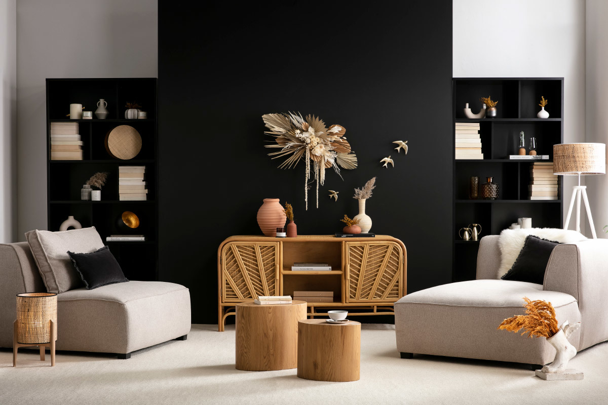 Silln moderno en tejido beige PLURIEL