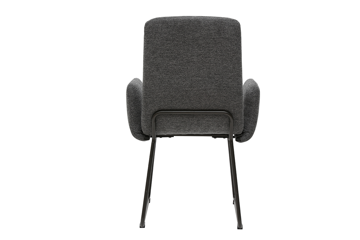 Silln moderno en tejido gris y metal negro MYST