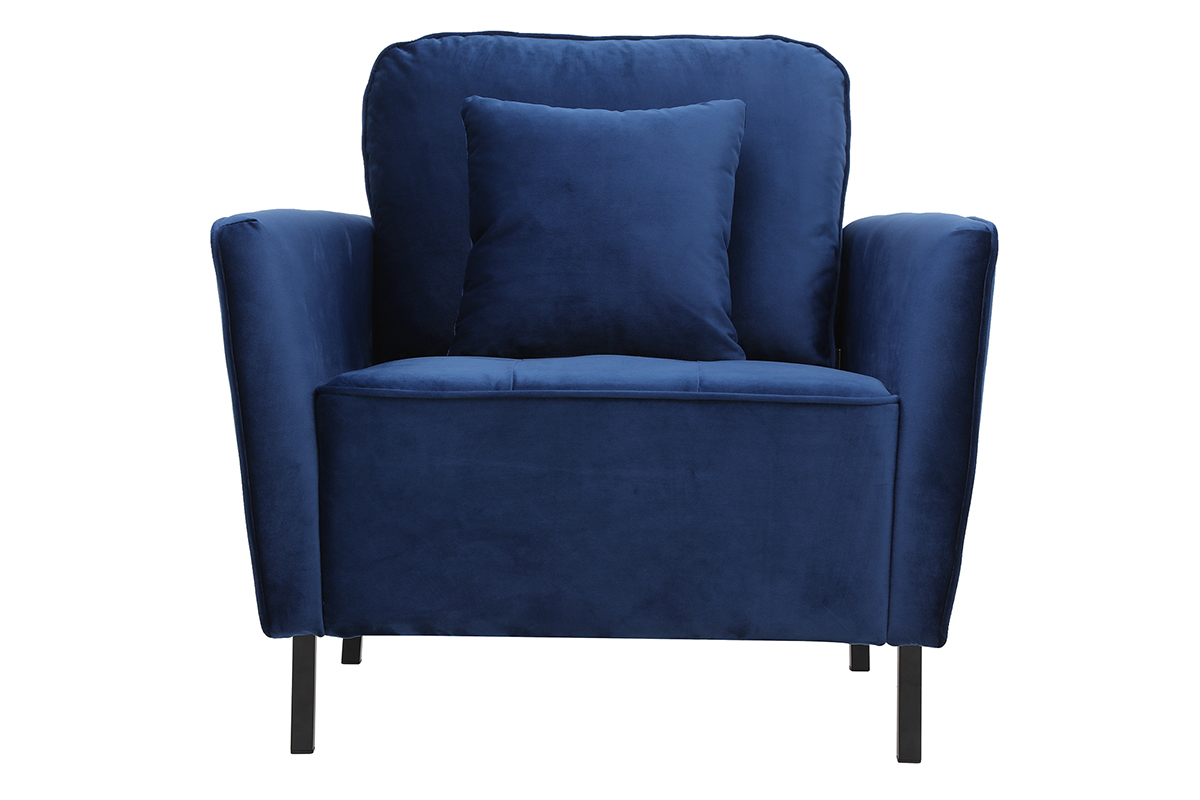 Silln moderno en terciopelo azul BEKA
