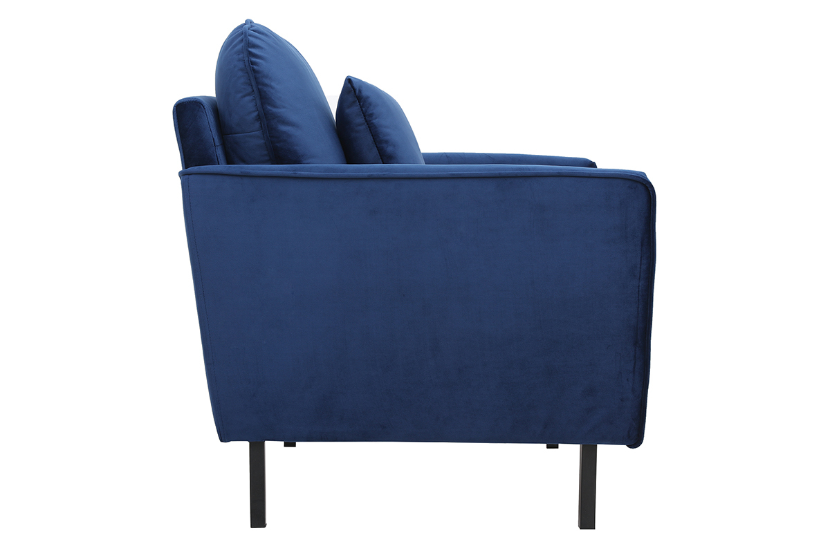 Silln moderno en terciopelo azul BEKA