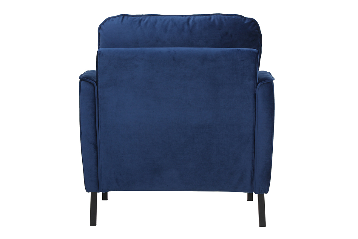 Silln moderno en terciopelo azul BEKA