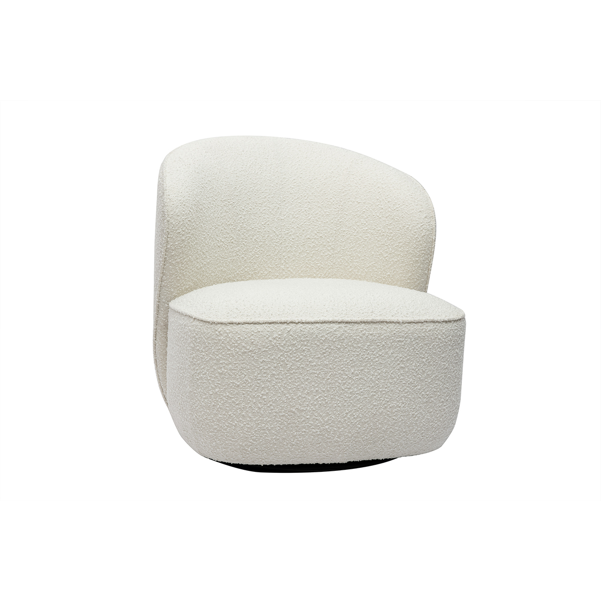 Sillón moderno giratorio de borreguillo blanco AMBER