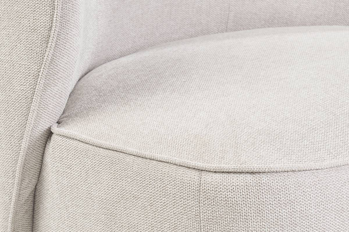 Silln moderno giratorio de tejido efecto aterciopelado texturizado beige AMBER