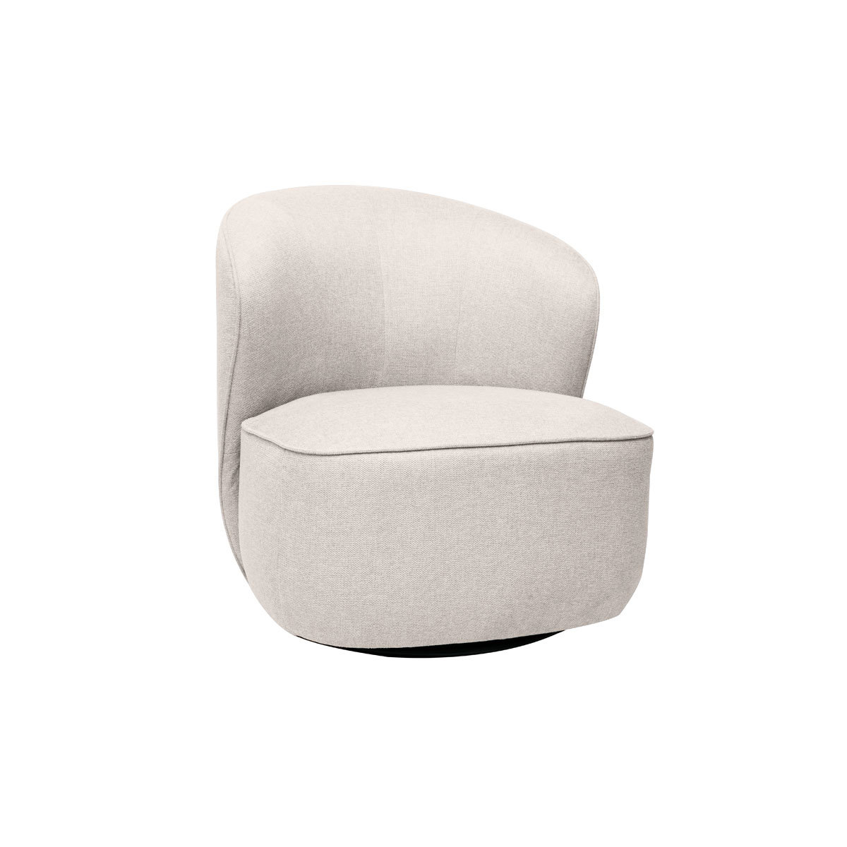 Sillón moderno giratorio de tejido efecto aterciopelado texturizado beige AMBER