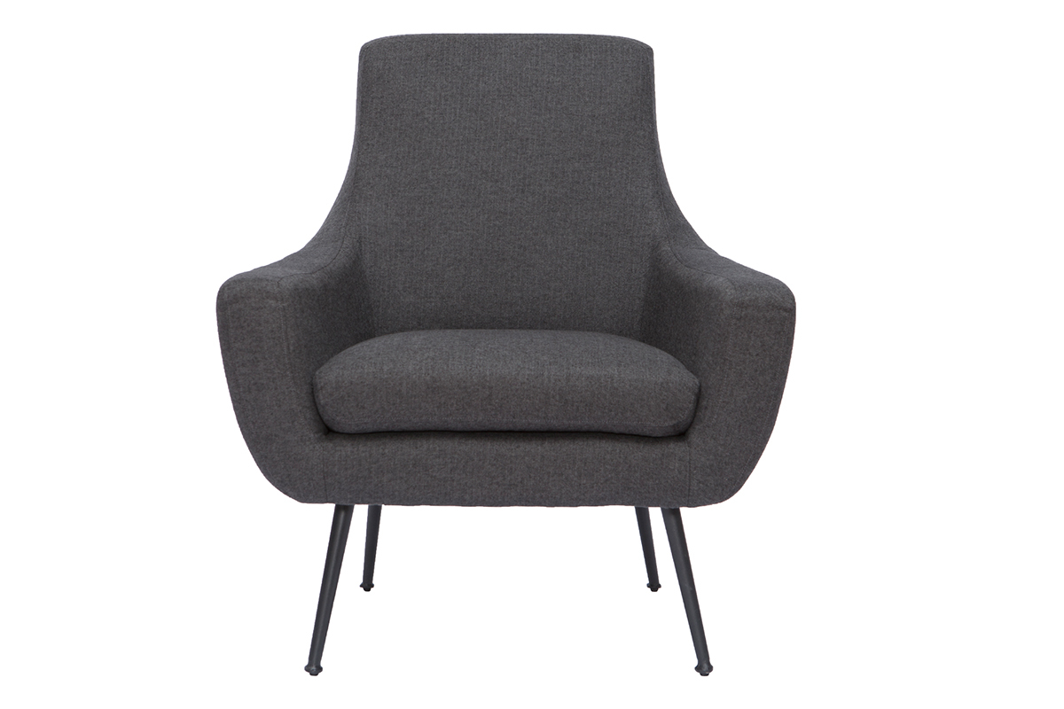Silln moderno gris oscuro y metal negro MONTANA