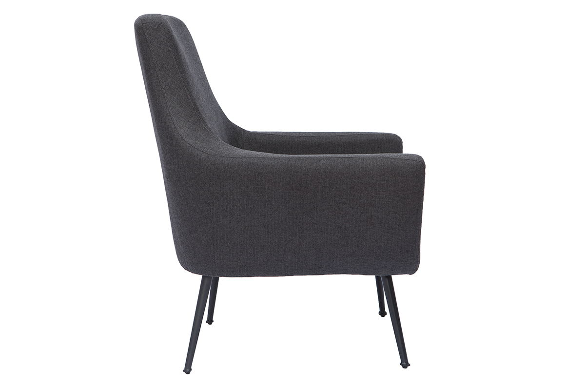 Silln moderno gris oscuro y metal negro MONTANA