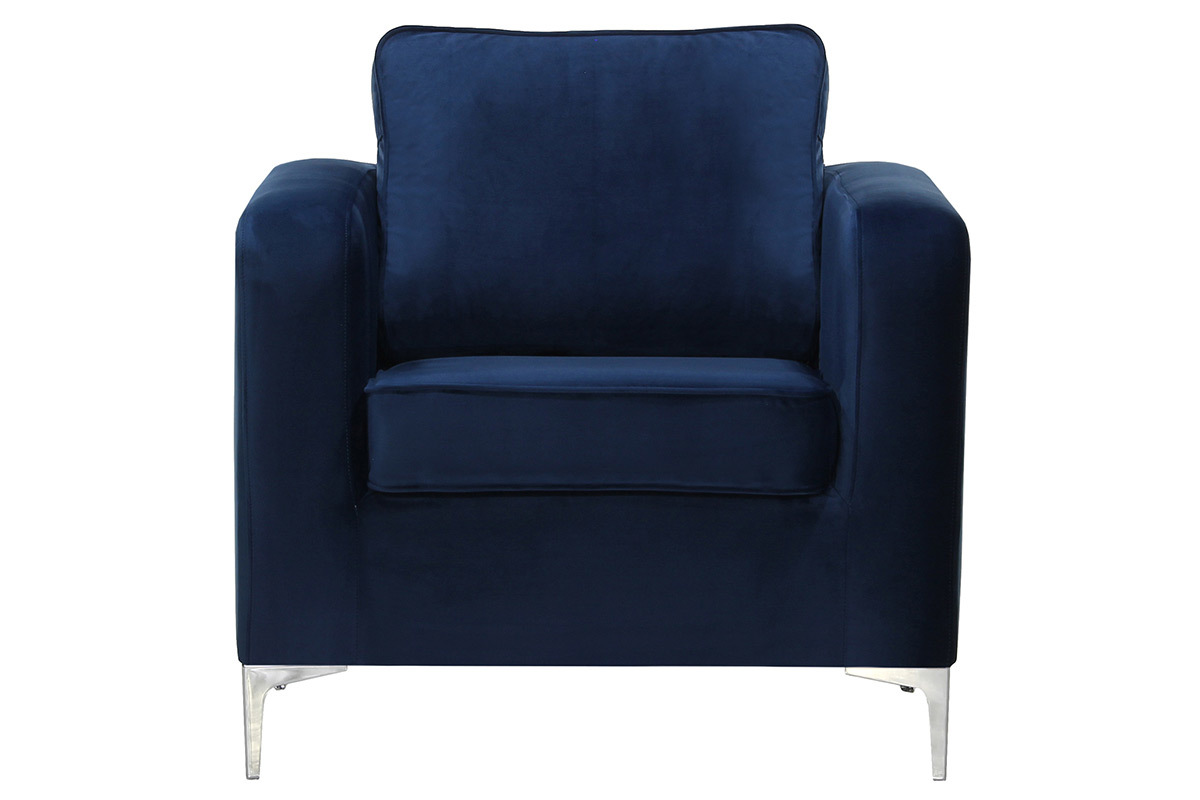 Silln moderno terciopelo azul oscuro HARRY