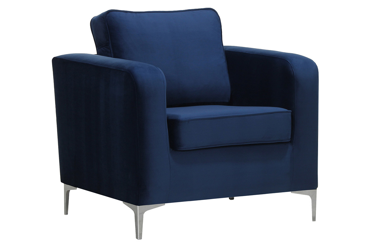 Silln moderno terciopelo azul oscuro HARRY