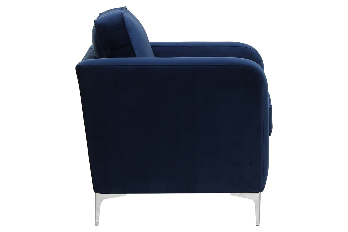 Silln moderno terciopelo azul oscuro HARRY