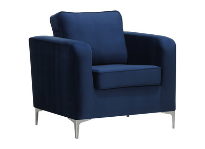 Sill&oacute;n moderno terciopelo azul oscuro HARRY