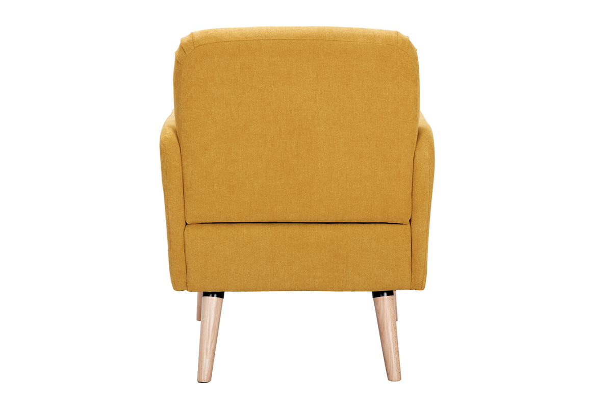Silln nrdico amarillo mostaza y madera ISKO - Miliboo