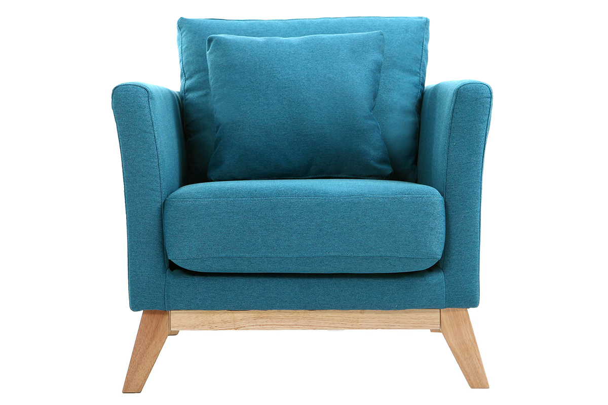 Silln nrdico azul petrleo patas madera clara OSLO