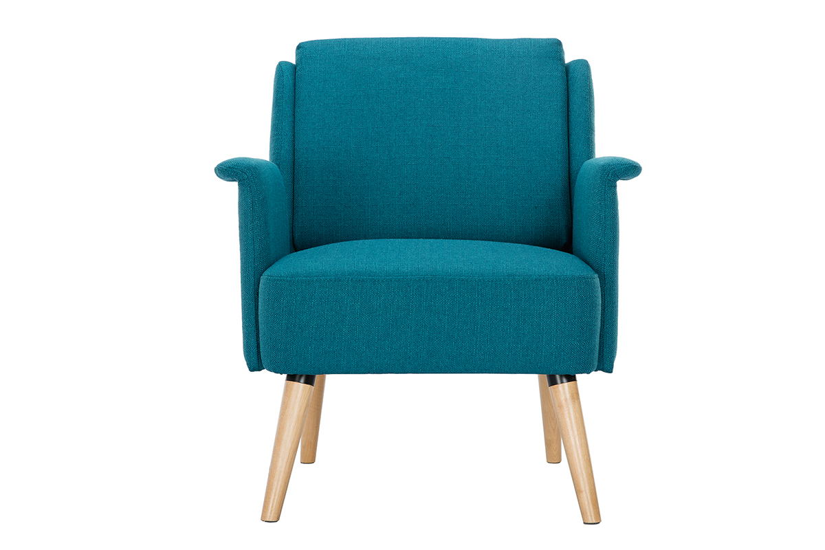 Silln nrdico azul petrleo y madera AEOLA