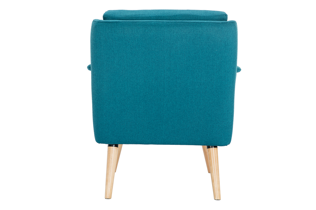 Silln nrdico azul petrleo y madera AEOLA