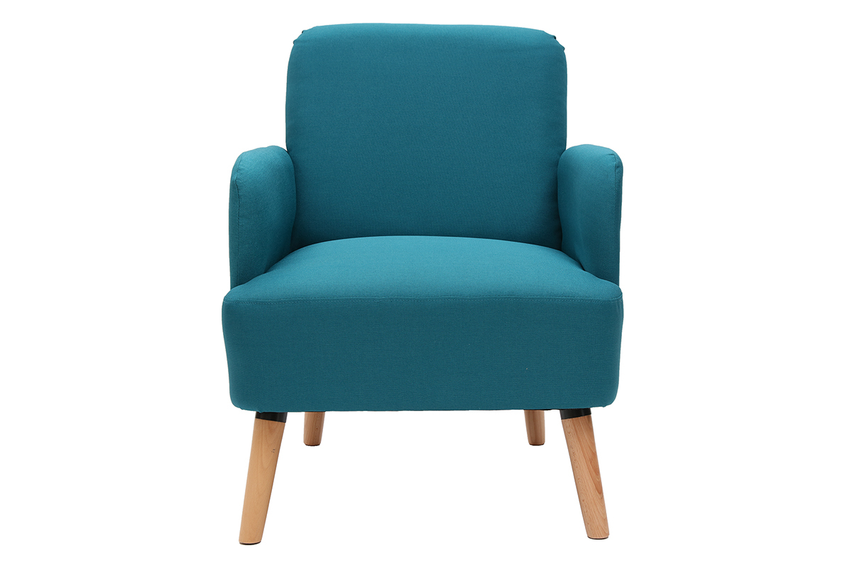 Silln nrdico azul petrleo y patas madera ISKO