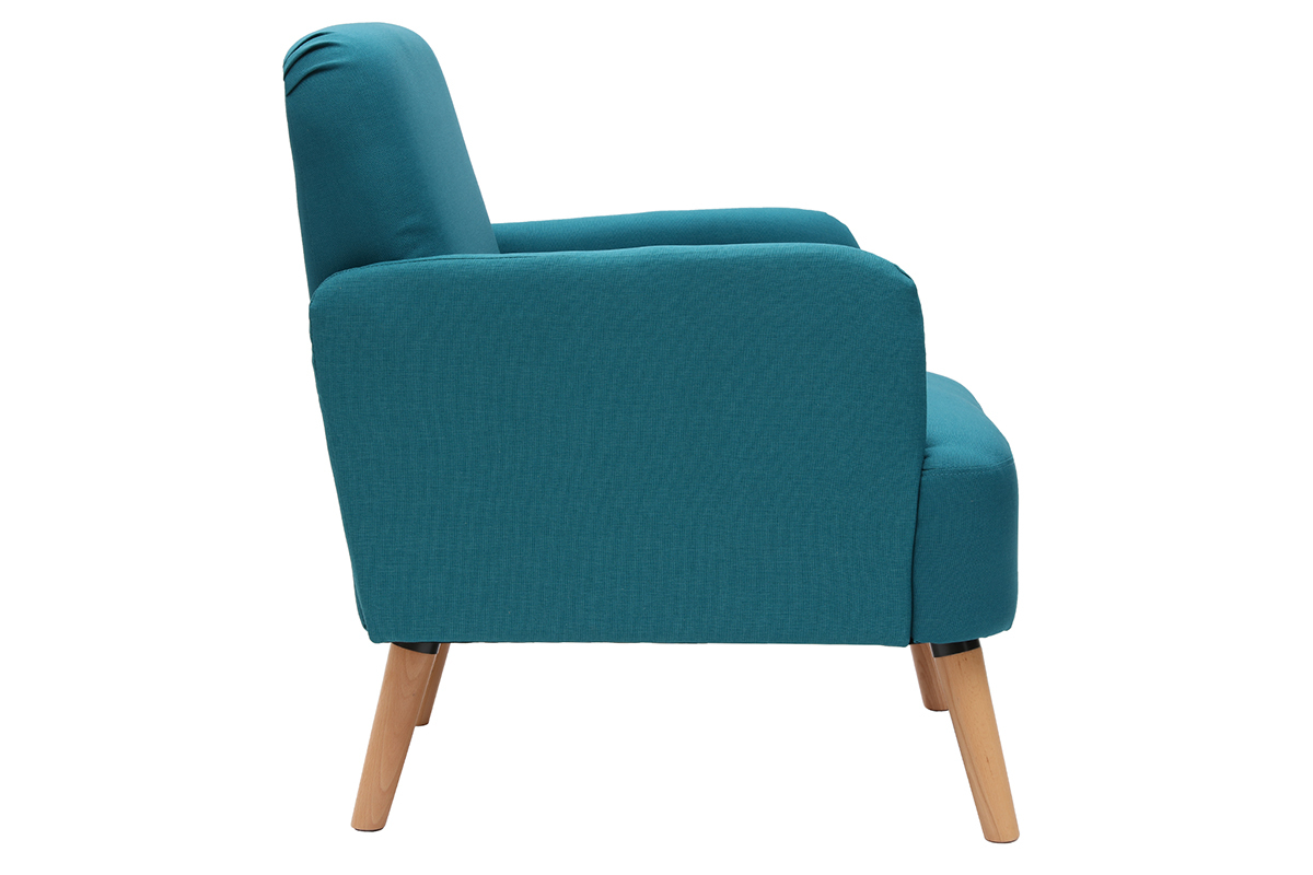 Silln nrdico azul petrleo y patas madera ISKO