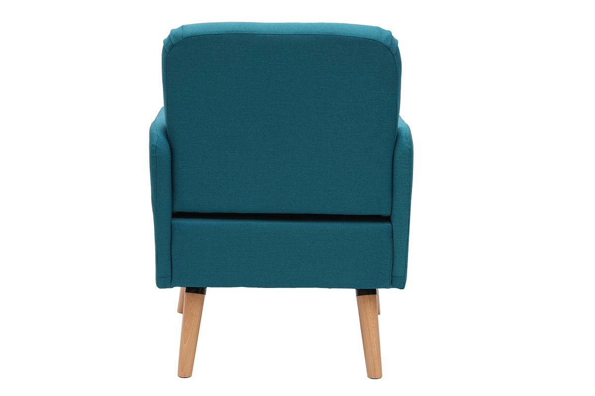 Silln nrdico azul petrleo y patas madera ISKO