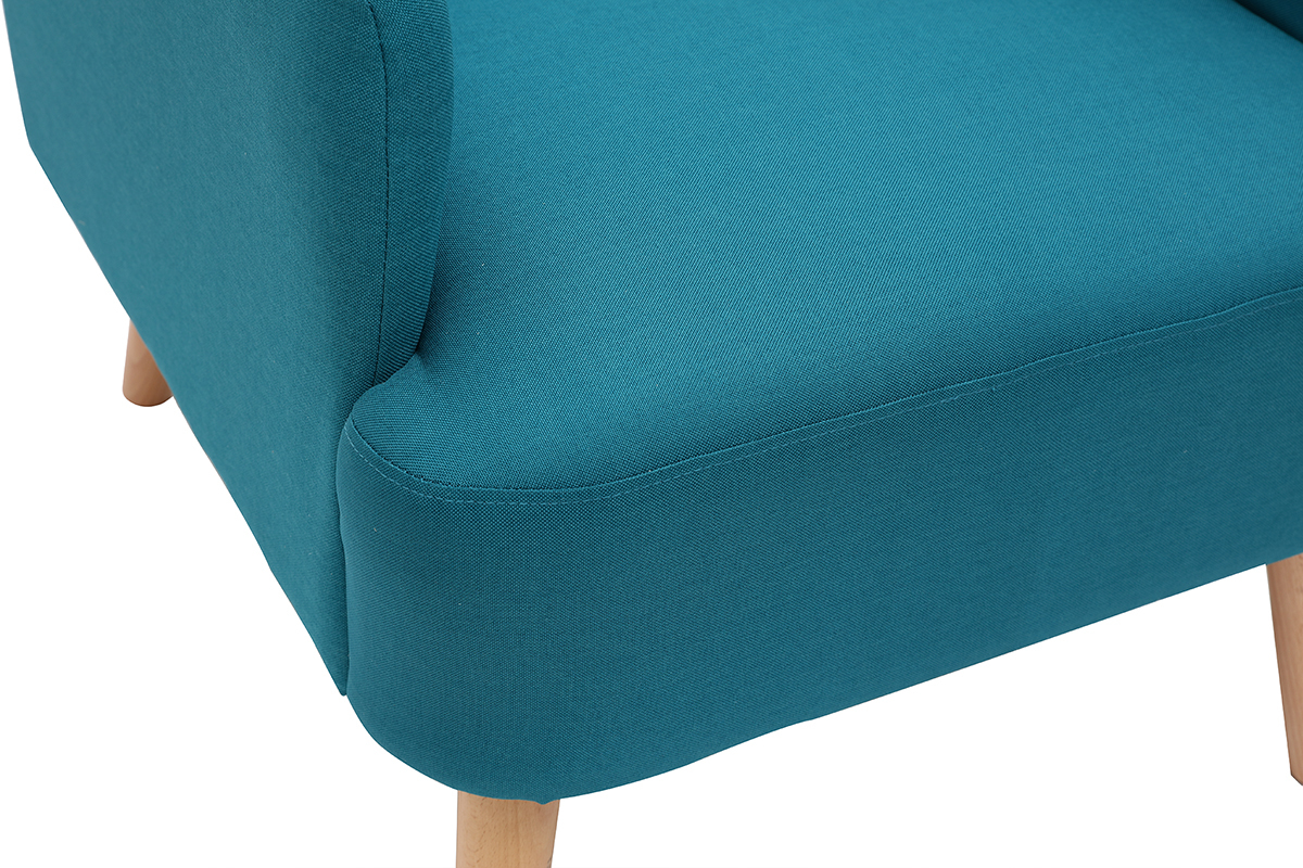 Silln nrdico azul petrleo y patas madera ISKO