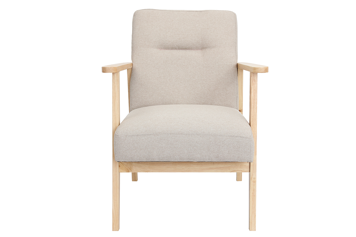 Silln nrdico beige y madera clara ABYSS