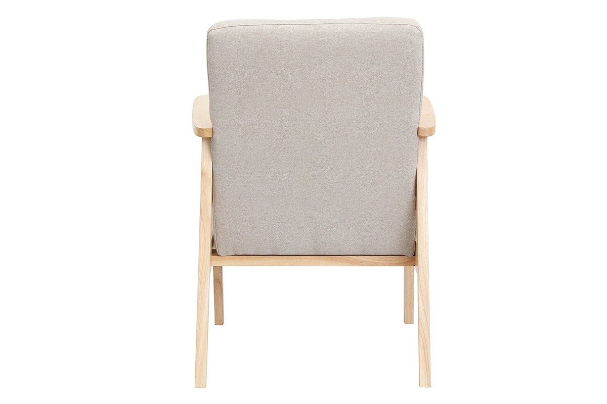 Silln nrdico beige y madera clara ABYSS