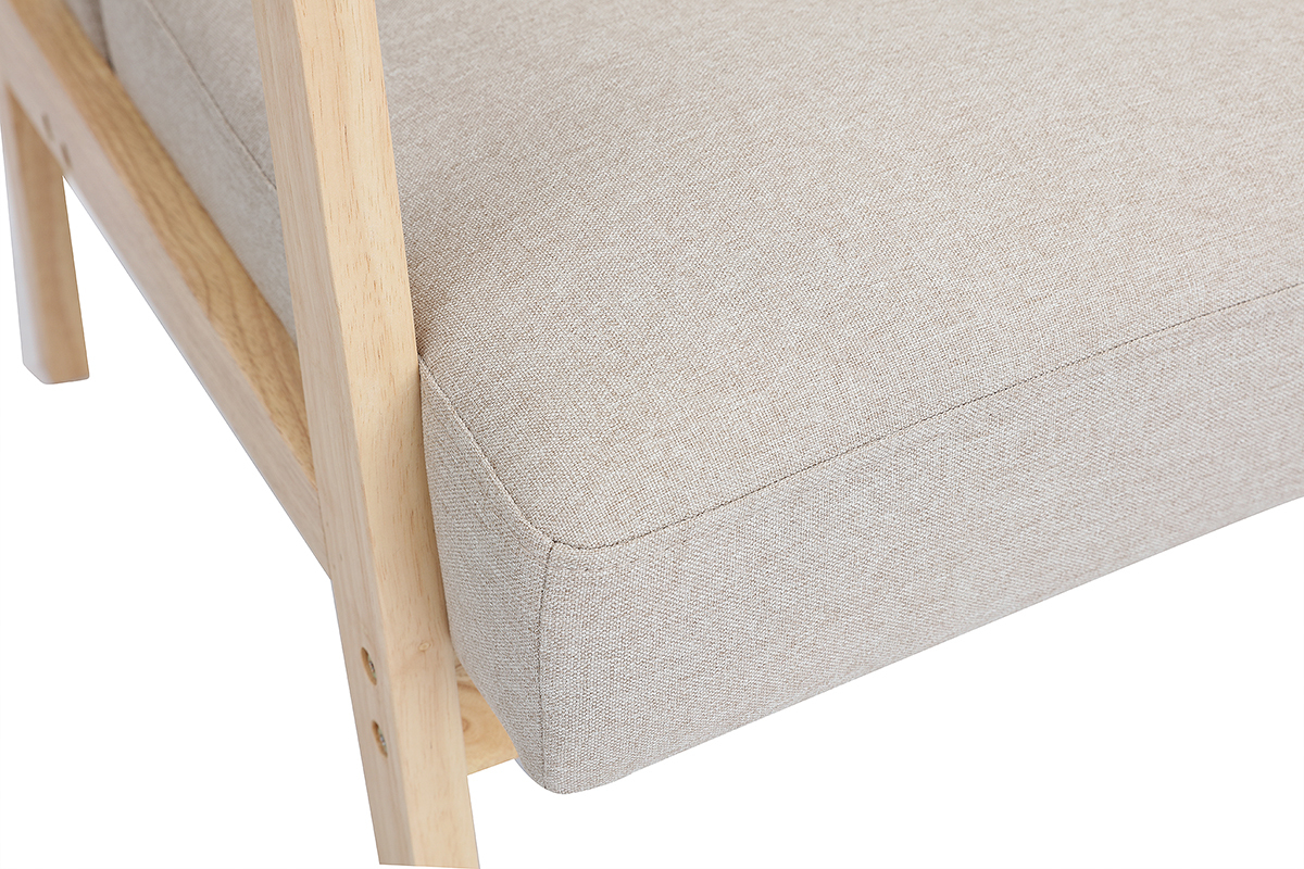 Silln nrdico beige y madera clara ABYSS