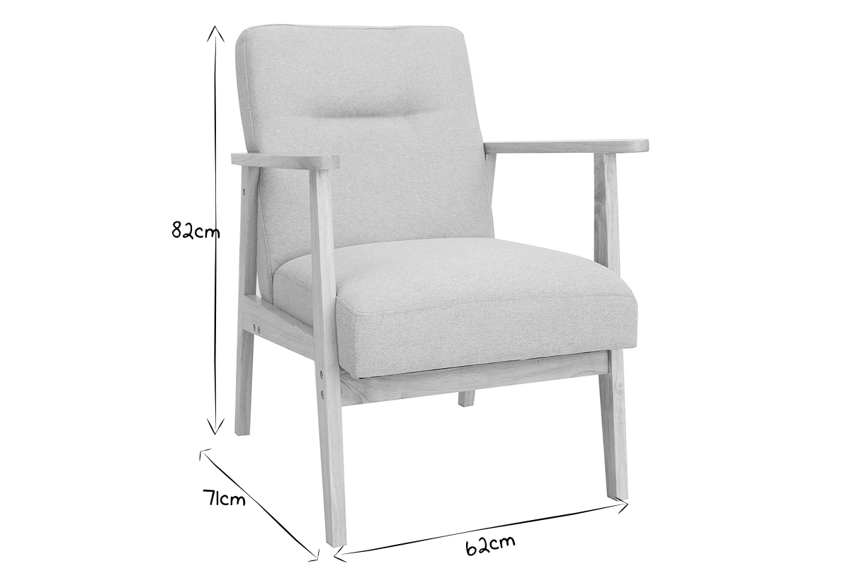 Silln nrdico beige y madera clara ABYSS