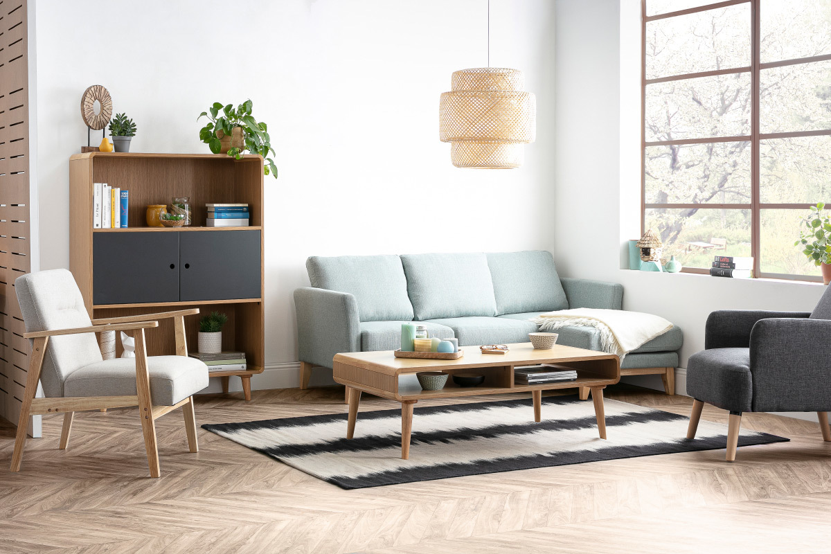 Silln nrdico beige y madera clara ABYSS