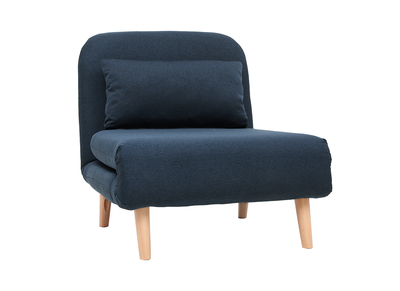 Sillón nórdico convertible tejido azul oscuro AMIKO