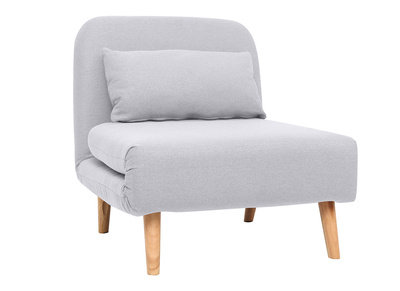 Sillón nórdico convertible tejido gris claro AMIKO