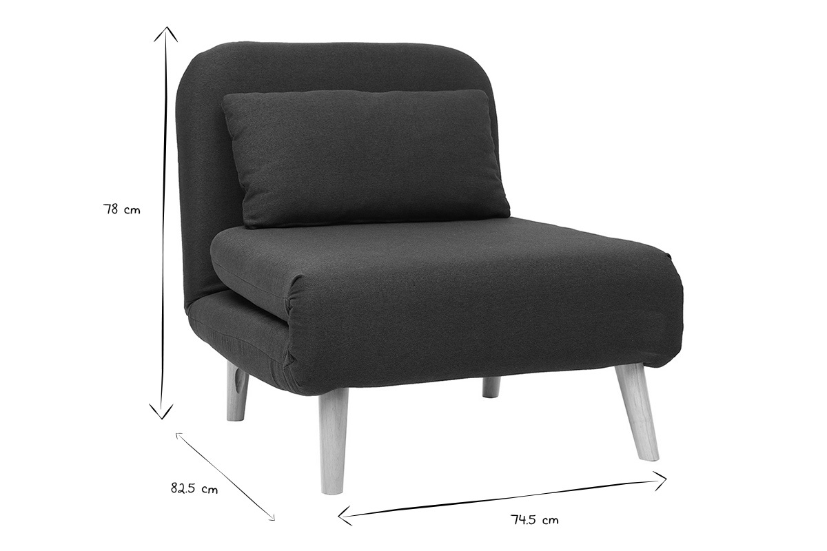 Silln nrdico convertible tejido gris oscuro AMIKO