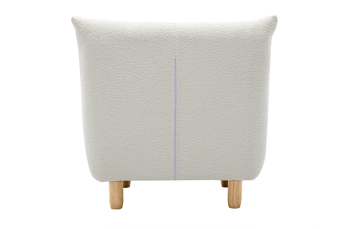Silln nrdico de borreguillo blanco y madera clara YUMI