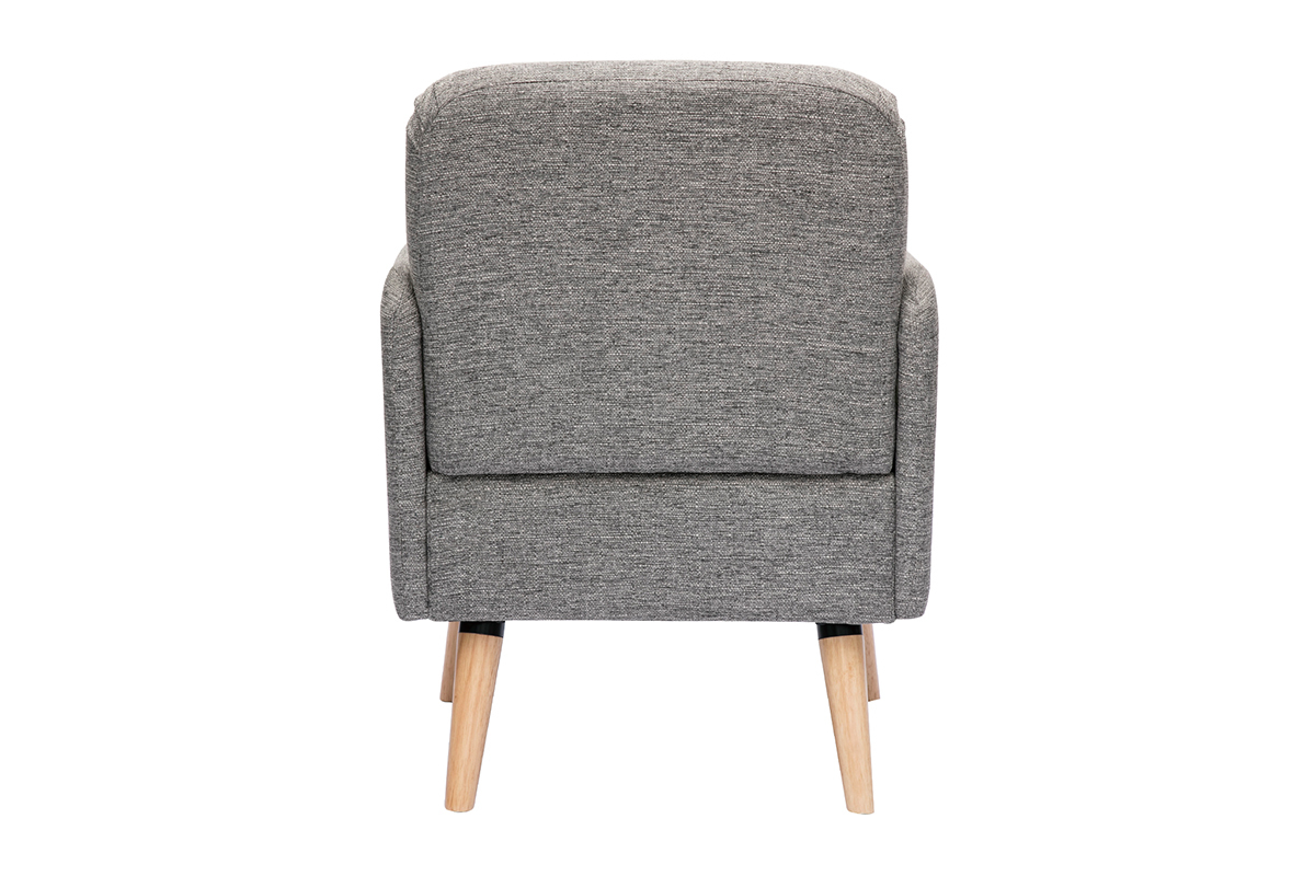 Silln nrdico de tela gris claro y madera clara ISKO