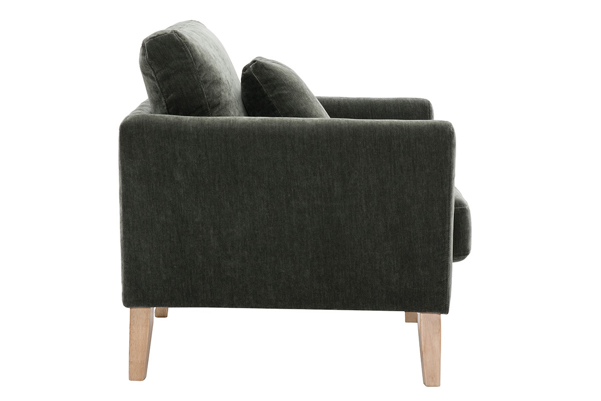 Silln nrdico desenfundable efecto terciopelo verde oscuro OSLO