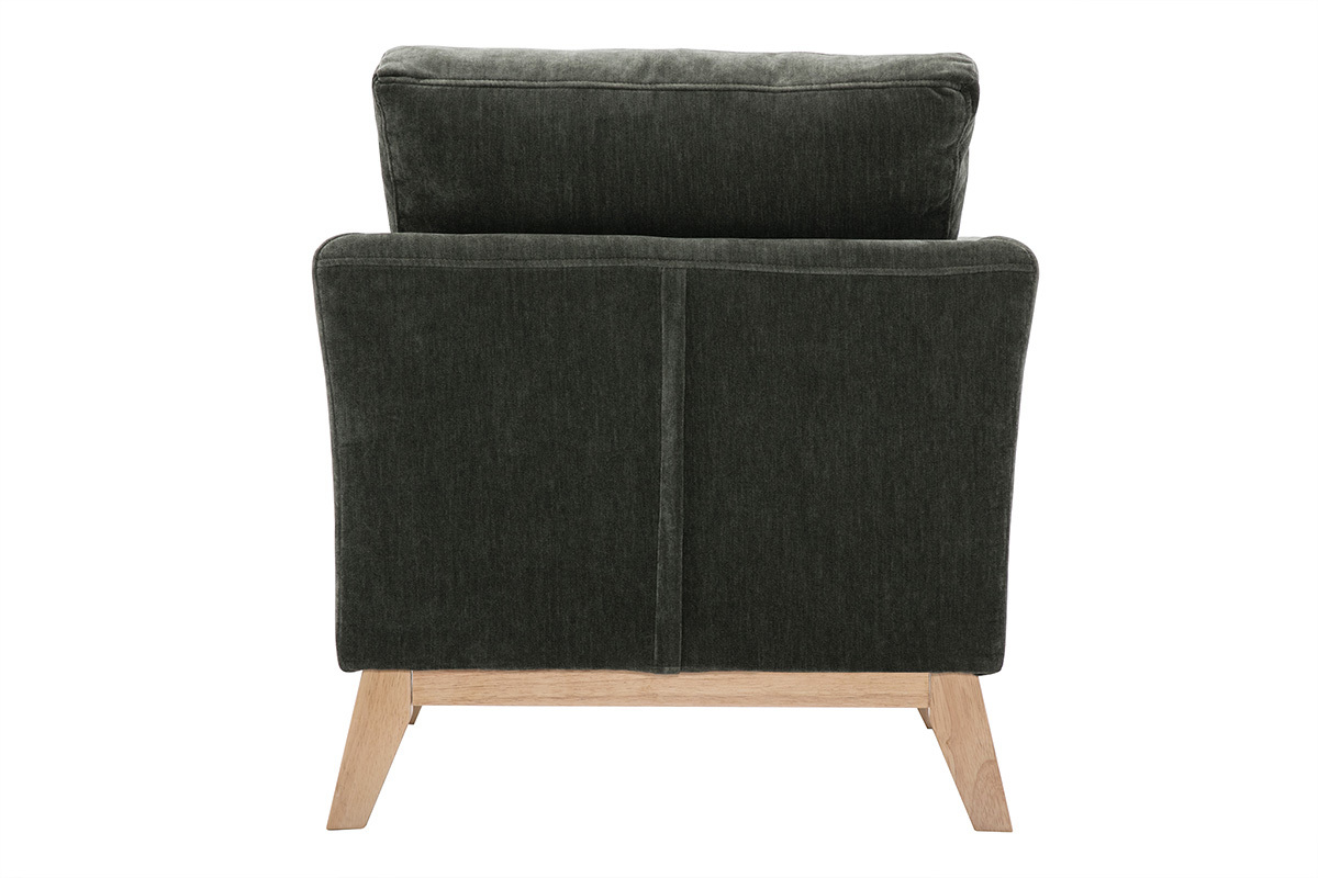 Silln nrdico desenfundable efecto terciopelo verde oscuro OSLO