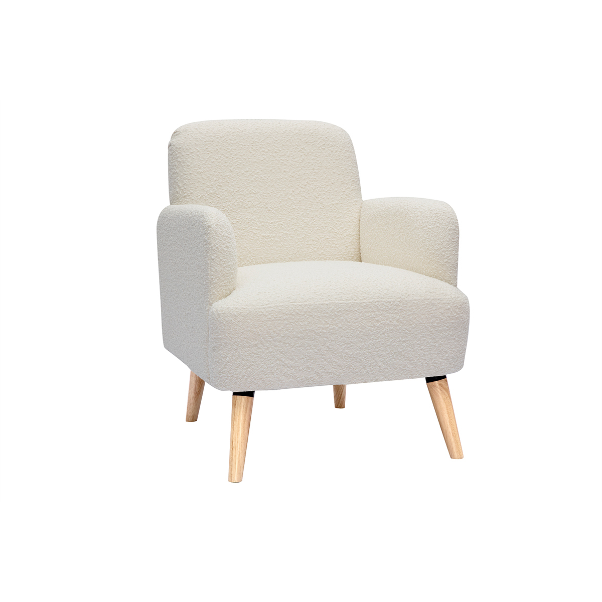 Sillón nórdico efecto borreguillo y madera ISKO
