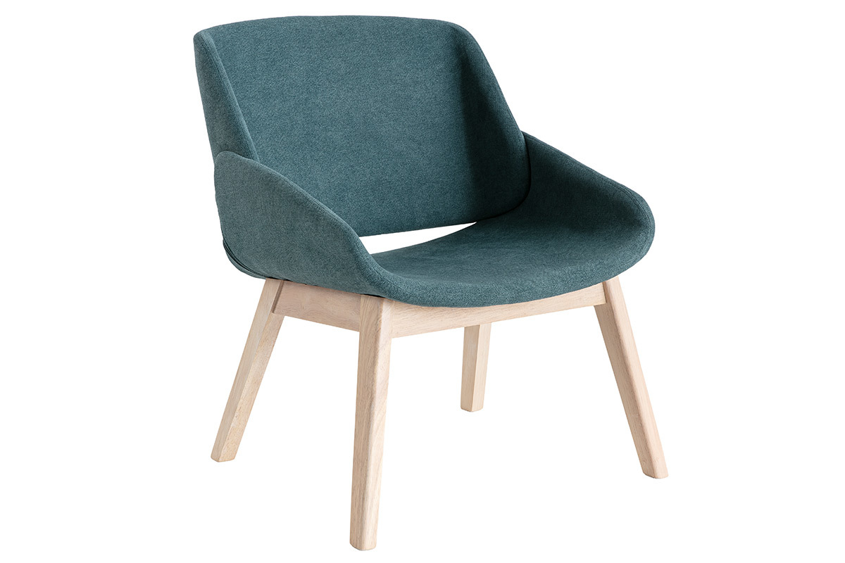 Silln nrdico efecto terciopelo azul-verde WILLY
