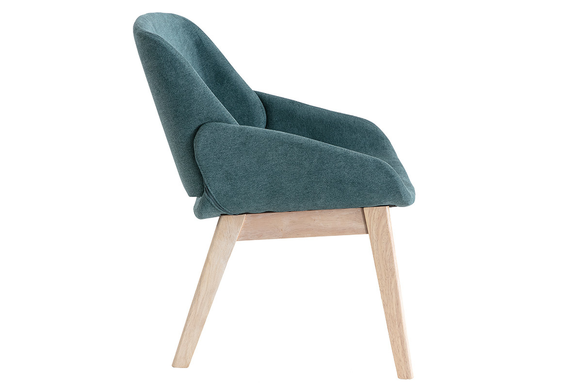 Silln nrdico efecto terciopelo azul-verde WILLY